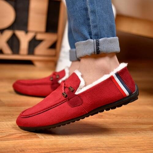2018 NEW Fashion Winter Shoes Style Soft Moccasins Men Loafers High Quality Genuine Leather Boots Men Flats Driving Boots