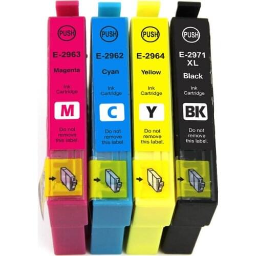 4 Pcs Compatible Ink Cartridge T2971 T2962 T2963 T2964 for Epson Expression XP231 XP241 XP431 XP441 Printers