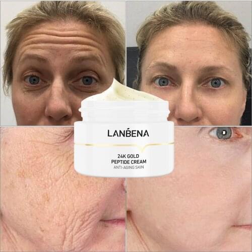 LANBENA 24K Gold Six Peptide Anti-wrinkle Face Cream Hyaluronic Acid Moisturizing Anti-Aging Nourish Lifting Firming Facial Care
