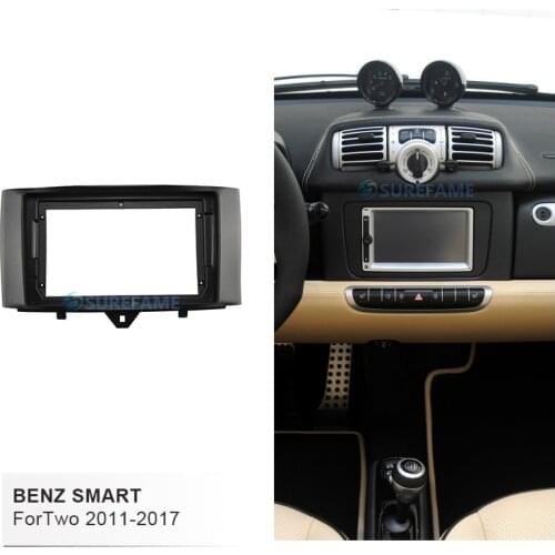 9 inch Car Fascia Radio Panel for SMART FORTWO 2011-2015 Dash Kit Install Facia Console Bezel 9inch Adapter Trim Plate Cover