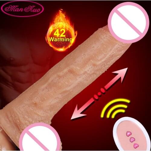 Automatic Telescopic Big Dildo Realistic Heating Penis Remote control Vibrator Adult Vagina Toys Masturbation Sex Toys For Women