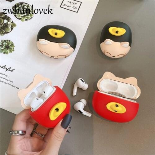 Cartoon lucky cat bluetooth headset for airpods protective cover case for airpod air pod 1 2 charging box with hooks