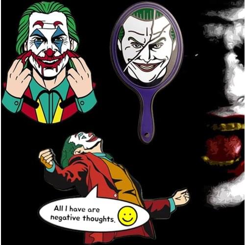 Horror Movie The Joker Brooch Clown Joker Enamel Pin Joaquin Phoenix Decor