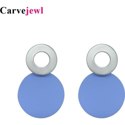 Carvejewl earrings round circle dangle earrings for women girl gift simple fashion personality earring color rich soft coating