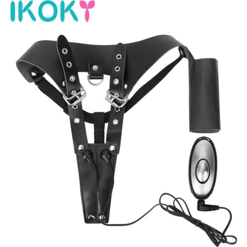 Chastity Cage Bondage Machine Strapon Pants Electric Shock Massage Clitoris Stimulator Sex Toys for Adults Women Men Couple Tool