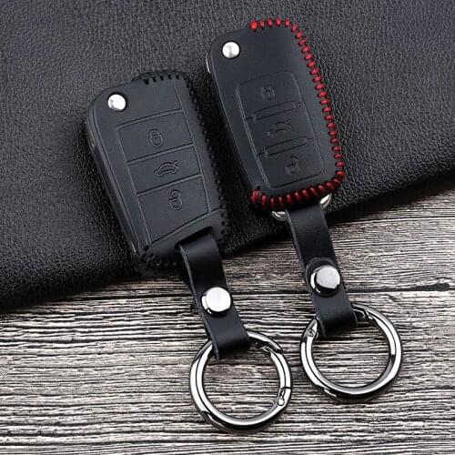 Car Key Case Cover For Volkswagen VW Polo Tiguan Passat B6 B7 Golf 5 6 7 mk7 Skoda Fabia Octavia 3 A7 Kodiaq Seat Ibiza Leon FR