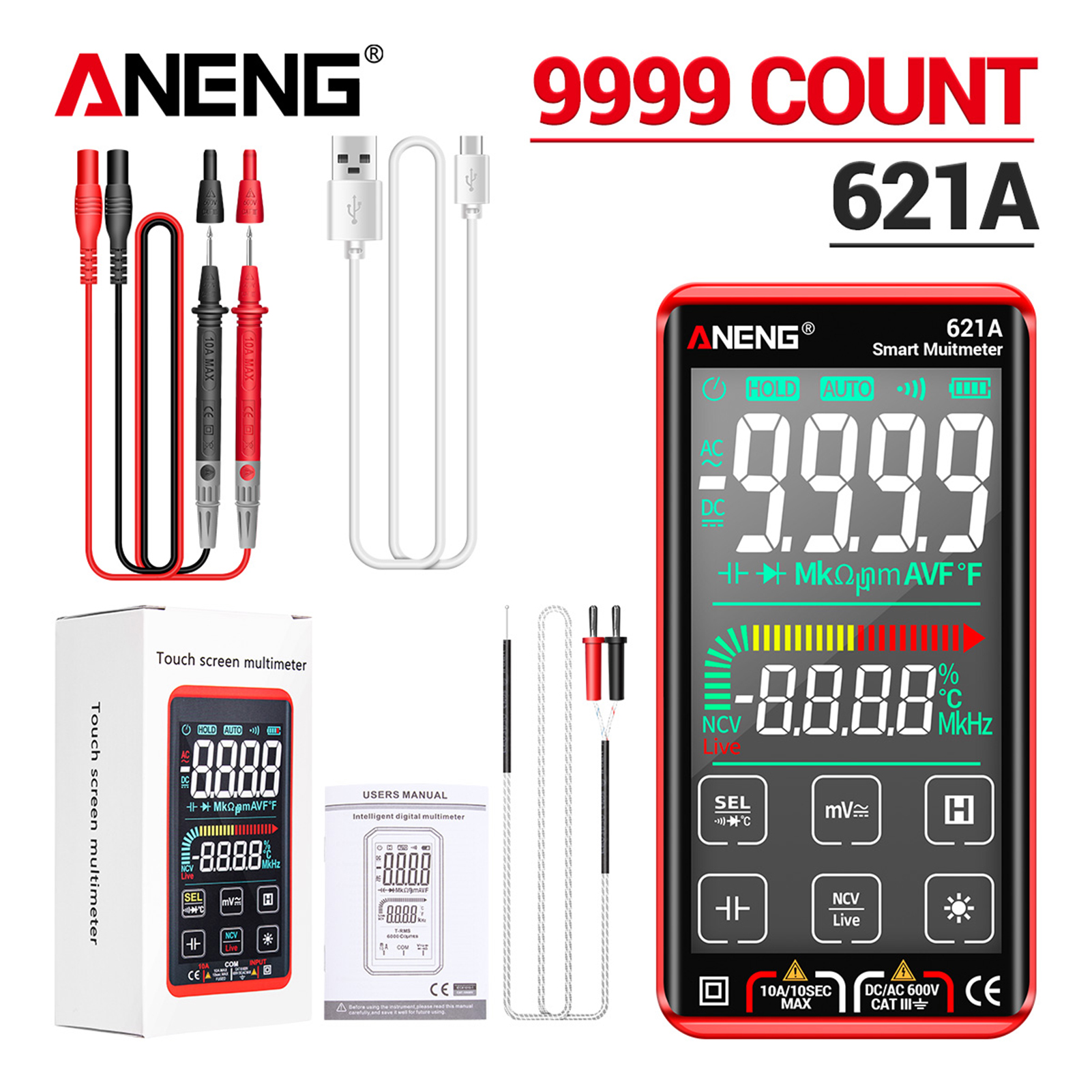 Wood Moisture Tester Handheld Temperature Humidity Meter Mini LCD Digital Lumber Damp Meter Detector Tester