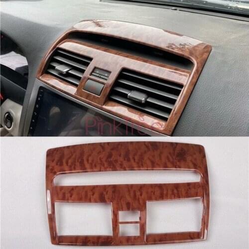 Wooden Color Front Center Air Conditioning Vent Cover Interior Decoration Car Accessories For Toyota Camry 2006- 2011