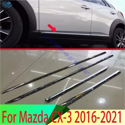 For Mazda CX-3 2016 2017 2018 2019 ABS Chrome Side Door Line Garnish Body Trim Accent Molding Cover Bezel Styling Protector