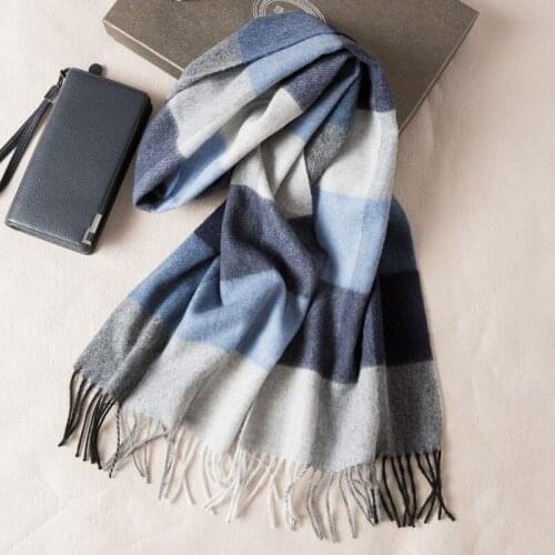 Mens Wool Warm Plaid Scarf In Autumn and Winter. Womens Long Warm Neck. Fashionable Tassel Scarf for Men and Women