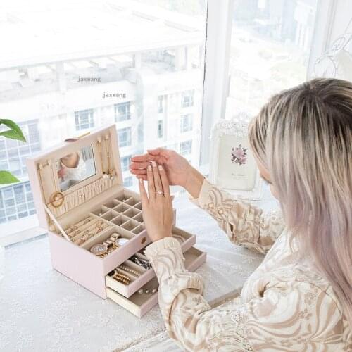 European-style Bangles Bracelets Multi-layer Jewelry Organizer Earrings Pendant Drawer Storage Box Watch Necklace Makeup Case