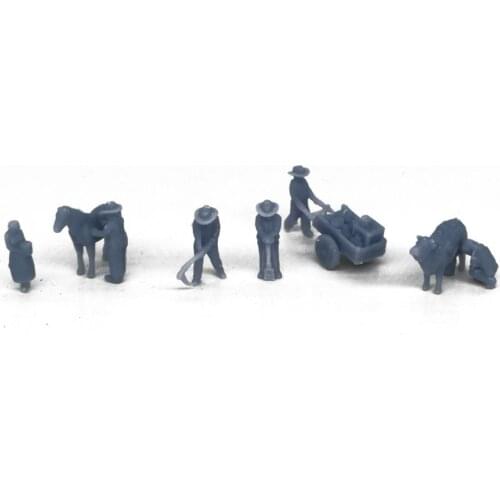Outland Models Country Farmer Peasant Figure Set Z Scale 1:220