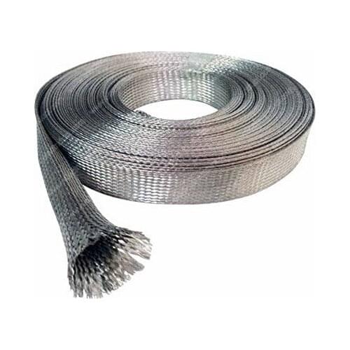 Funssor 1meter Tinned Copper Metal Braided Sleeving 4/6/8/10/12/16/20mm