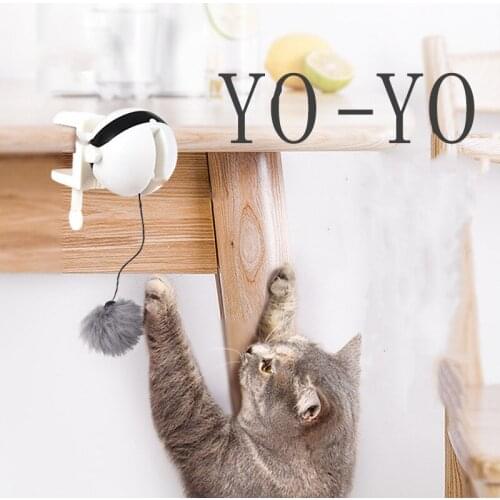 Creative Cat Toys Interactive Automatic Rolling Ball for Cats Yo-Yo Lifting Ball Rotating Puzzle Pet Toy For Table and Cat Tree