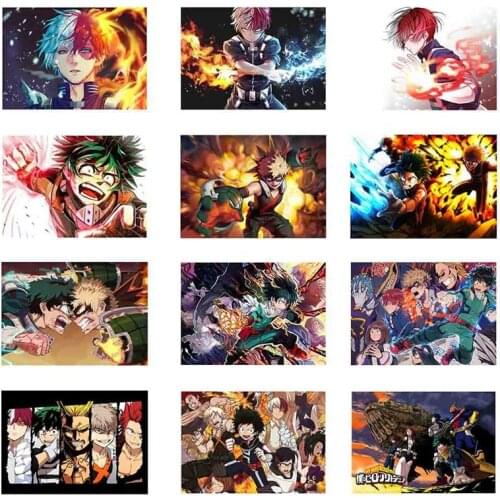 Painting Wall Art 5d Diamond My Hero Academia Handmade Full Round Drill Japan Anime Character Embroidery Cross Stitch Picture