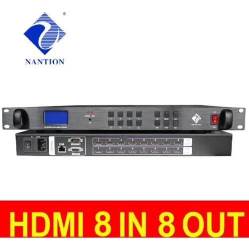 Hdmi matrix switch 8x8 HDMI0808 8IN8OUT 8 channels 2k 4k HDMI Matrix Switcher 8X8 HDMI 8 in 8 out all digital 3D matrix switcher
