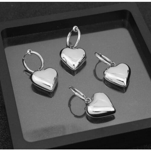 Korean Fashion Earrings for Women Heart Earrings Stainless Steel Exquisite Thick Peach Heart Does Not Fade Jewelry Casual/Sporty