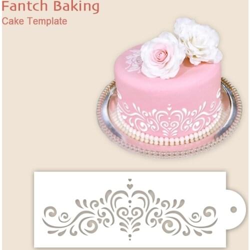 Cream Wave Totem Fondant Cake Stencil Mould Template Border Lace Decor Sugarcraft Decorating Tool Craft DIY Bakeware Reusable