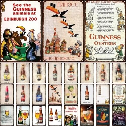 Retro Beer Metal Signs Bar Decoation Wall Art Tin Plae Poster Home Kitchen Pub Decorative Iron Painting 20x30cm