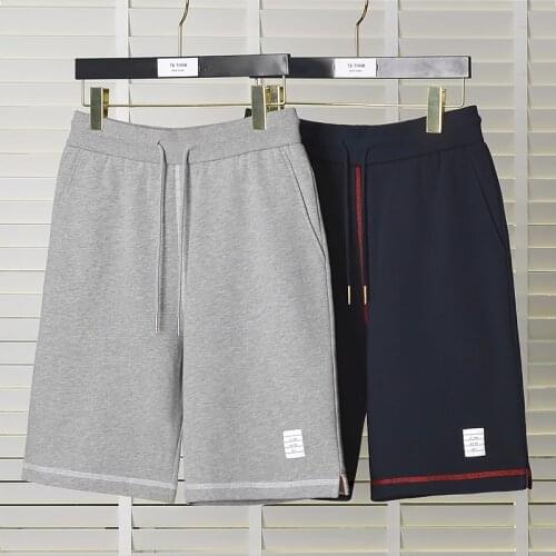 2021 Fashion TB THOM Brand Casual Shorts Men Women Summer Solid Cotton Sports Trousers Knee Length Jogger Track Shorts