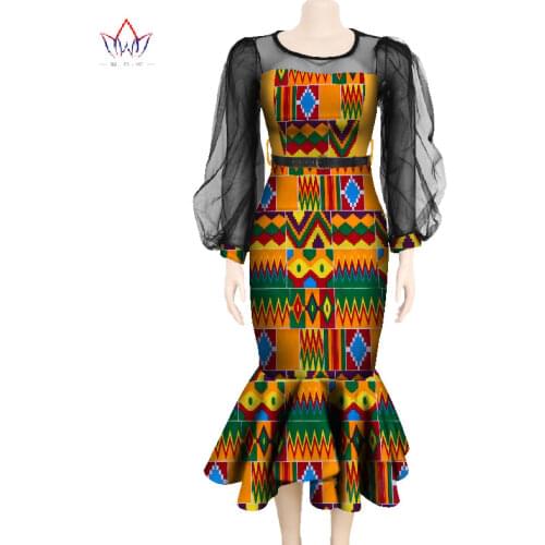 Muslin Long Sleeve Dresses for Women Party Wedding Casual Date Dashiki African Women Dresses African Dresses for Women WY4761
