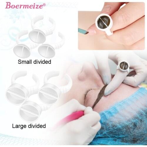 Ink Ring Cups Kit 200Pcs Pigment Container Cup Holder Eyebrow Lip Liner Pemanent Makeup Divider Disposable Eyelash Glue Caps