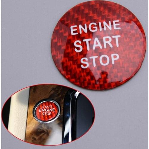 3cm Carbon Fiber Engine Start Stop Ignition Button Cover Cap Trim Sticker Car Red Fit For Lexus IS ES GS NX RX LX RC RC-F