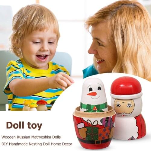 Cartoon Old Man Matryoshka Doll Fashion Desk Ornament Set for Festival Gift Handmade Crafts Russian Nesting Dolls 5pcs