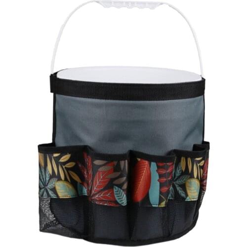 Garden Tool Bucket Bag For Outdoor Gardening Yard Lawn Storage Tote Portable Oxford Cloth Printed Canvas Handle Organizer