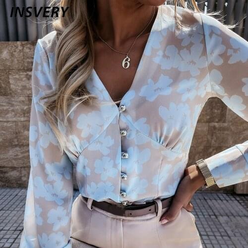 Spring Autumn Vintage Women Blouse Shirt Long Sleeve Button Shirt Women Fashion Tops Casual Blouses Ladies V Neck Shirts 2021