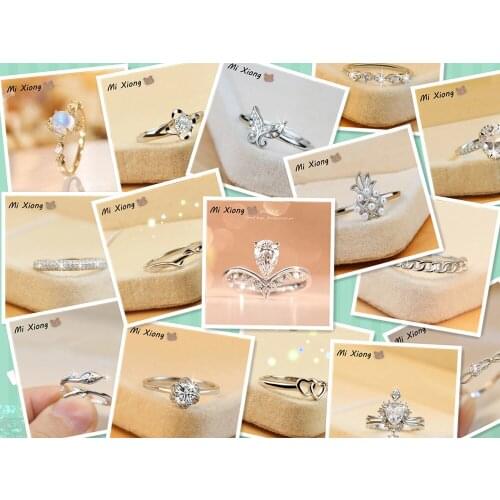 Mi Xiong 16 Styles 925 Sterling Silver Ring Womens Moonlight Gemstone Luxury Jewelry Engagement Wedding Exquisite Elegant Gift