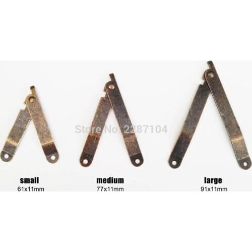 6pcs Antique brass Vintage Bronze Jewelry Chest Wooden Box Lid Support Hinge Display Cabinet Stay Hinge with screw type A