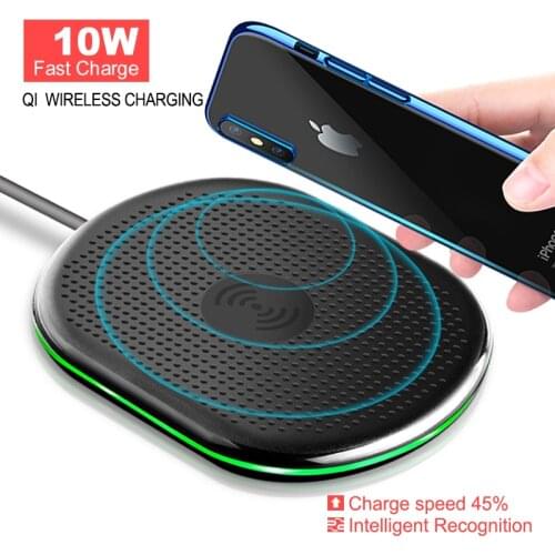 10W QI Wireless Charger for Samsung S8 S9 IPhone 8 X Xs XR Xiaomi Huawei Fast Wireless Charger for USB Phone Charging Pad