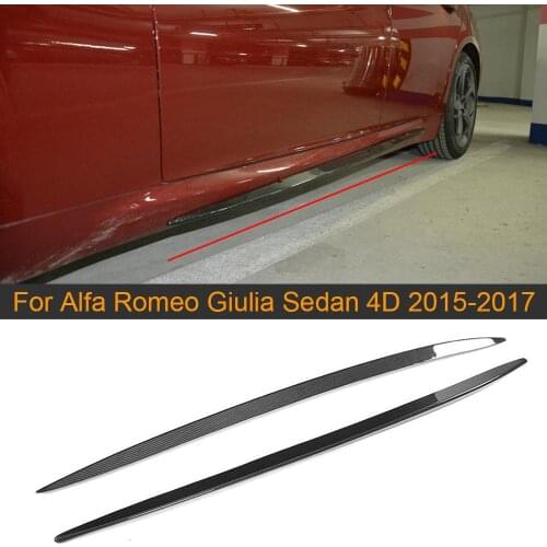 Carbon Fiber Side Skirts Bumper Aprons Sticker for Alfa Romeo Giulia Sedan 4 Door 2015-2017 Non for Quadrifoglio Car Side Skirts