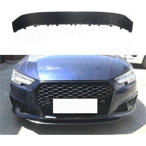 Dry Carbon Fiber Front Lip Spoiler FRP Prime Plate Bumper Cover Chin Shovel For Audi A4 Sline Sport S4 Sedan 4 Door 2018 2019