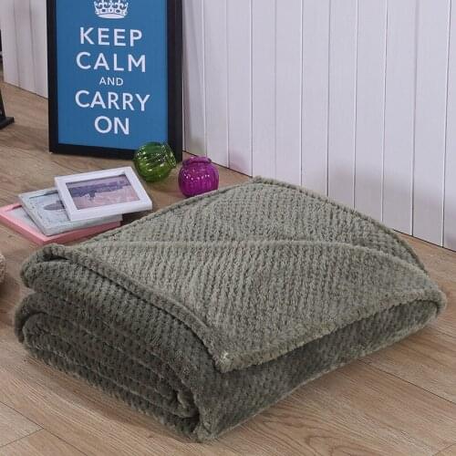 Home Textile Camel Fleece Blanket Plaid Warm Soft Brown Japanese-style throw on Sofa/Bed/Plane/Travel Bedspread Bed Sheet Green