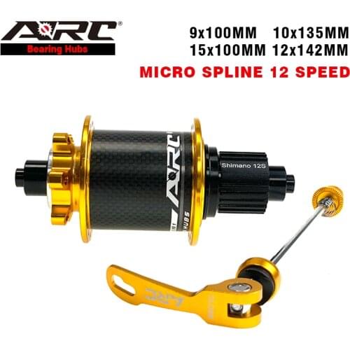 ARC 32 Holes Carbon Fiber MTB Hub 6 Pawls 114 Clicks Micro Spline Disc Brake 4 Sealed Bearings Bicycle Hub 8 9 10 11 12 Speed