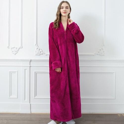 Autumn Winter Flannel Warm Comfortable Long Nightgown Bathrobe Female Male Loose Casual Gown Soft Bath Robes Home Clothing