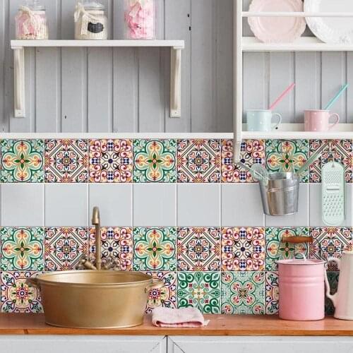 K-PS00125 (54 PCs) tile Size 10x10 cm - Made in Italy-PVC bathroom & kitchen Stickers