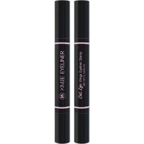 KIMUSE 2 Pcs Double-Ended Stamp Liquid Eyeliner Pencil Triple-cornered Seal Black Super Waterproof Cosmetic