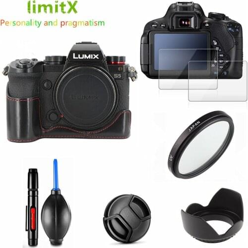 Protect kit Screen Protector Camera PU Leather case 67mm UV Filter Lens hood for Panasonic Lumix S5 Camera With 20-60mm lens