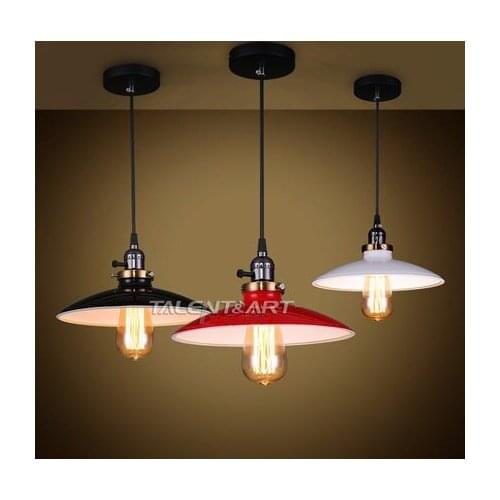 Loft Style Iron Industrial Droplight Edison Vintage Pendant Lamp Fixtures For Dining Room RH Hanging Light Indoor Lighting