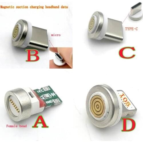 12th Generation Magnetic Cable Plug Round Fast Charging Adapter Tips For iPhone XS Samsung Huawei Xiaomi Magnet Charger Plugs