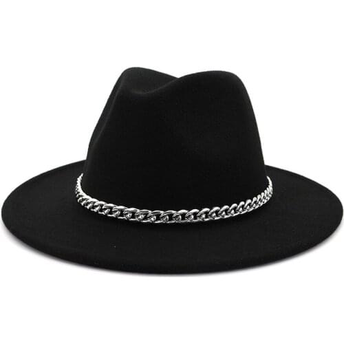 Men Fedora hats women Simple woolen jazz hats British style hat Fashion hat autumn winter big along Multicolor caps