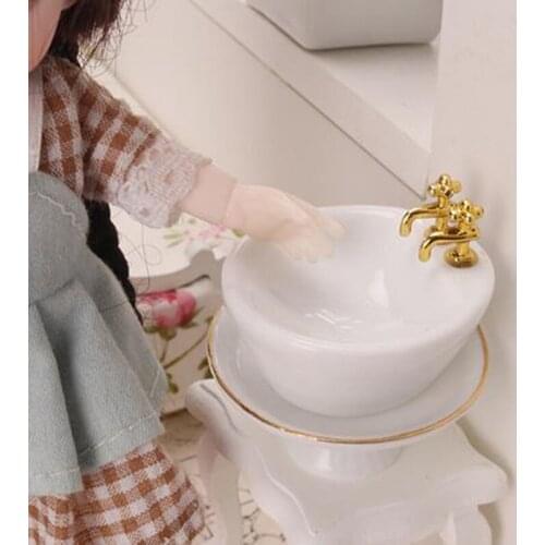 DIY Miniature Dollhouse Bathroom Furniture Accessories Sets BathWash basin Furniture Accessories Baby Gift