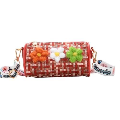 2019 New Childrens Shoulder Bag Messenger Fashion Flower Girl Slung Accessories Mini Cylinder Handbag Kids Purse