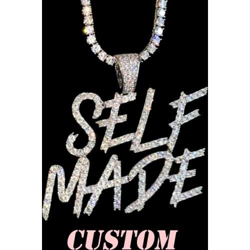 Custom Name Necklace Large Size of Brush Font Initial Necklace Icy Bling Personalized Letters Pendant Nameplate Chain