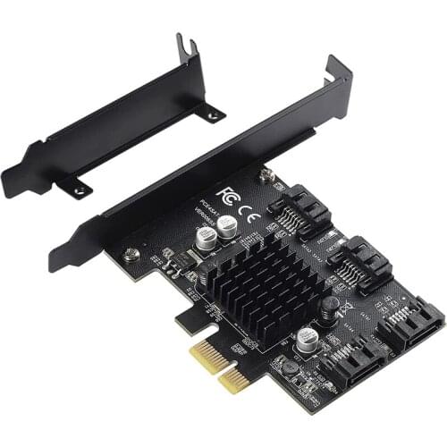 PCIe SATA Card 4 Ports,6 Gbps SATA 3.0 PCIe Card,PCIe to SATA Controller Expansion Card,Support SSD/HDD Hard Disk