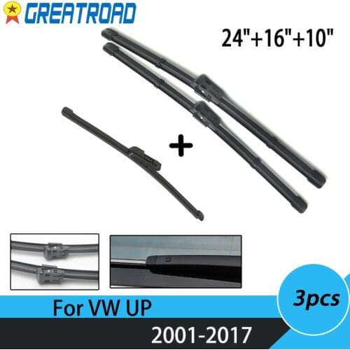 Windshield Windscreen Wiper Blades For VW UP 2011 2012 2013 2014 2015 2016 2017 Front Rear Window Wiper 24"16"10"