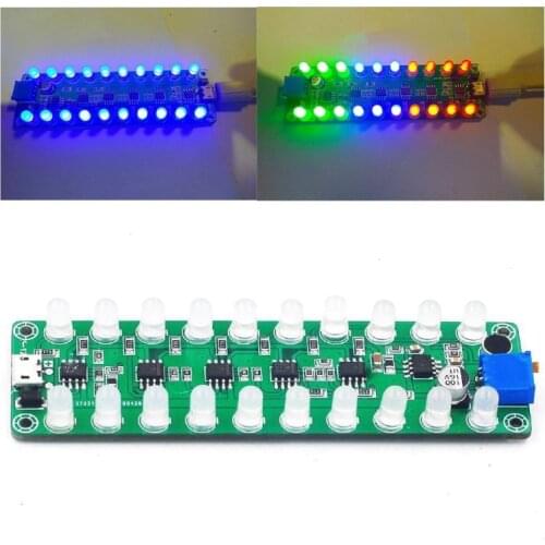 Stereo Music Spectrum LED light Audio Level Indicator Amplifier VU Meter for Car player Light Atmosphere Lamps